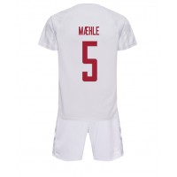 Dänemark Joakim Maehle #5 Fußballbekleidung Auswärtstrikot Kinder WM 2022 Kurzarm (+ kurze hosen)